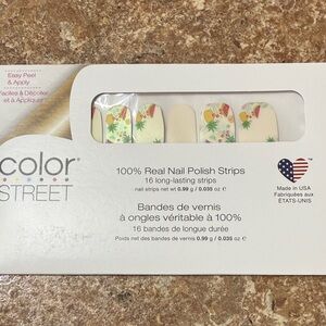 Color Street Cream Nail Strips with Tropical Pineapple & Floral Accents